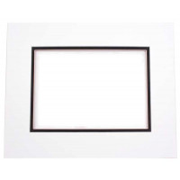 Double Passe Partout Blanc/Noir. 19x24cm pour le découpage intérieur. 27.9 x 35.6cm (10 Pièces) [MD20021]