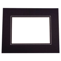 Double Passe Partout Noir /Noir 38.75 x 48.75cm pour le découpage intérieur. 50.8 x 61.0cm (10 Pièces) [MD20142]