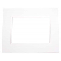 Double Passe Partout Blanc/Blanc. 19 x 24cm pour le découpage intérieur. 27.9 x 35.6cm (10 Pièces) [MD20148]