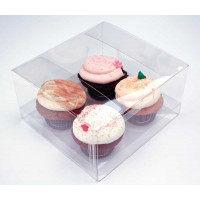 Boites à Cupcake pour quatre cupcakes 19,1 x 17,8 x 10,2cm (100 pièces) [CBS177]