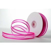 Ruban Bords Satiné fuchsia 1.5cm x 23 mètres (1 Pièce) [RIBSEFCH]