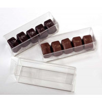 Boite pour truffes à transparence cristalline 3.5 x 3.5 x 10.8cm (25 Pièces) [FB196]