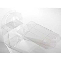 Boite avec poignée à transparence cristalline 10.2 x 5.7 x 11.7cm (25 Pièces) [FS211]