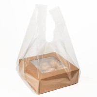 Sac cabas plastique transparent 25,4 x 22,9 x 52,1cm (100 pièces) [CHB1]