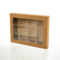 Boites kraft pour confiseries artisanales par coffrets de 12. 8,9 x 1,4 x 13,8cm (25 Pièces) [CNDY271]