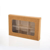 Boites kraft pour confiseries artisanales par coffrets de 6 pcs 7x1.4x10.5cm (25 Pièces) [CNDY275]