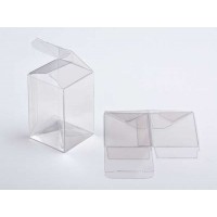 Boîtier cadeau à transparence cristalline avec fond pop up 10.2 x 10.2 x 15.2cm (25 Pièces) [PLB138]