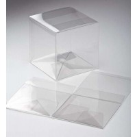 Boîtier cadeau à transparence cristalline avec fond pop up 12.7 x 12.7 x 12.7cm (25 Pièces) [PLB68]