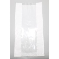 Sacs en papier kraft blanchi avec fenêtre 40 g/qm 16x8x38 cm (100 pièces) [PAZ1618]