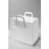 Shopping Bag Bleached Kraft 80 g/qm 32x11x40 cm (50 pcs) [PADW8040]
