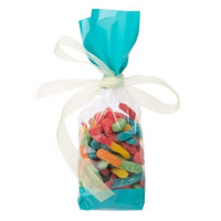 Sachets imprimés transparents avec extrémités en bleu sarcelle 6.7 x 4.8 x 27.3 cm (100 Pieces) [G2TL]