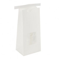 Sacs en Kraft blanc refermables à adhésif avec fenêtre, 108 x 64 x 267 mm (100 Pièces) [TTW2W]
