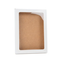 Boîte à fenêtre en papier blanc brillant avec feuille PET insérée 12.5 x 1.5 x 16.8 cm A6 (25 pièces) [WGWG2]