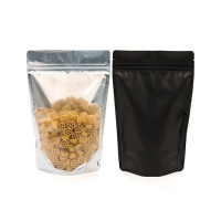 Sac à fermeture hermétique à font métallisé et dos noir, 8 x 5 x 13 cm (100 Pieces) [ZBGB1]