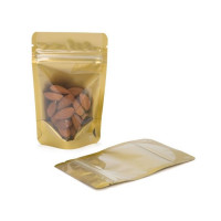 Sac à fermeture hermétique à fond métallisé or et dos or, 17 x 9 x 28,5 cm (340 g) (100 Pieces) [ZBGGC4]