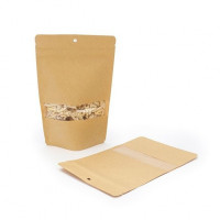 Doypack kraft 13 x 7.9 x 20.6 cm (113 g) trou suspension rond (100 Pieces) [ZBGW3KH]