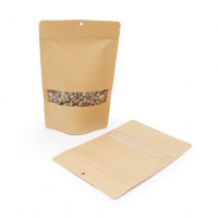 Doypack kraft, 15 x 9x 23cm trou suspension rond 100pieces (312gr) [ZBGW7KH]